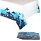 3 Pack Shark Themed Under The Sea Tablecloth, Disposable Table Cover for Parties (54 x 108 In)